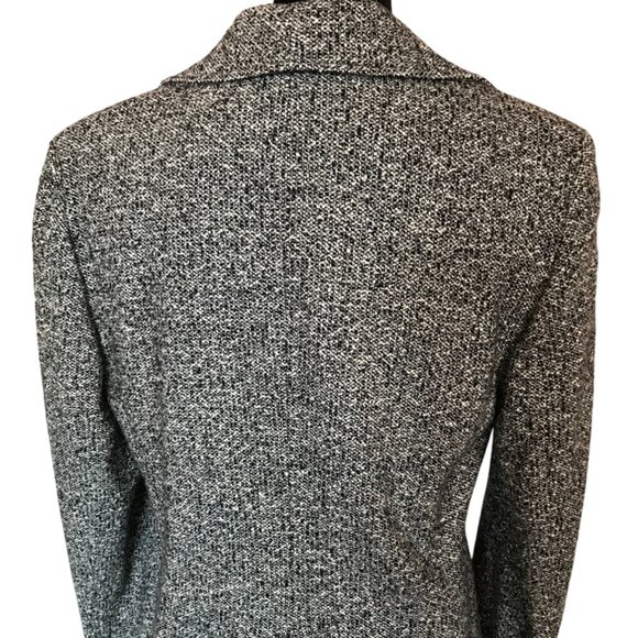 Ann Taylor Tweed Jacket, Women's Size 12: Vintage Black White Lined Wool Blazer - Picture 9 of 14